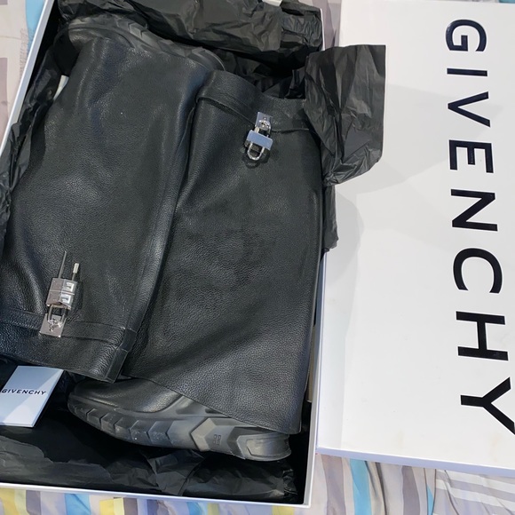 Black shark tall lock biker boots wore 3xs - Picture 1 of 1